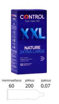 CONTROL NATURE 2XTRA LARGE XXL CONDOMS 12PCS