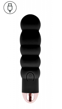 DOLCE VITA RECHARGEABLE VIBRATOR SIX BLACK 7 SPEEDS