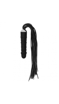 OUCH! BLACK WHIP WITH REALISTIC SILICONE DILDO
