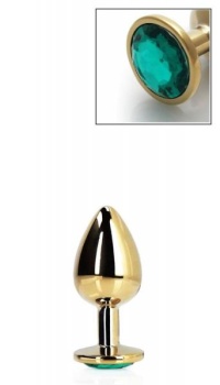ROUND GEM GOLD/GREEN S