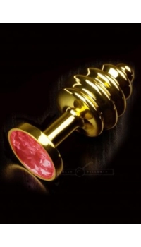 JEWELLERY RIBBED GOLD RUBY