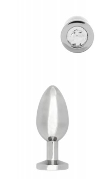 JEWEL BUTTPLUG MEDIUM SILVER