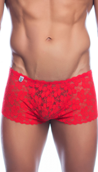 ROSE LACE BOY SHORT RED