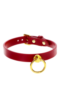 O-RING COLLAR RED+GOLD TABOOM LUXURY