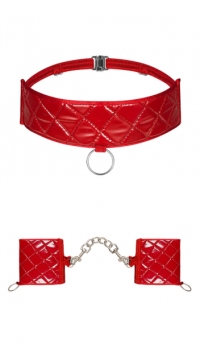 HUNTERIA SOFT RED CUFFS + CHOCKER