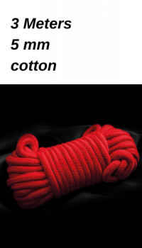 RED COTTON BONDAGE ROPE 3M - FETISH DREAMS