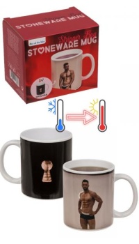 STONEWARE TEMPERATURE MUG - STRIPPER BOY