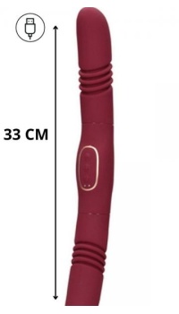 DOUBLE-SIDED THRUSTING VIBRATOR - MERLOT GRAPE