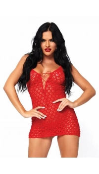 MINI DRESS AND G-STRING RED OS