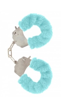 FURRY FUN CUFFS PALE BLUE PLUSH