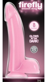 FIREFLY SMOOTH GLOWING DONG 8" PINK