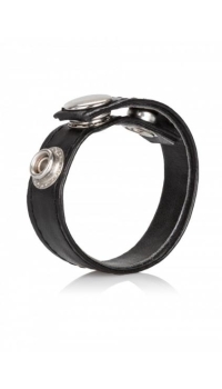 LEATHER 3 SNAP RING BLACK