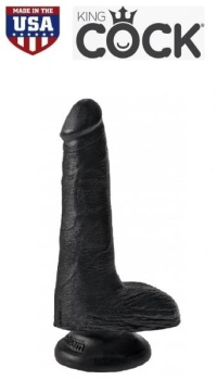 KING COCK 6 INCH W/ BALLS BLACK