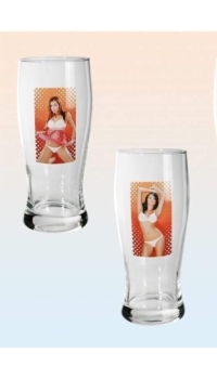 STRIPPER GIRL BEER GLASS