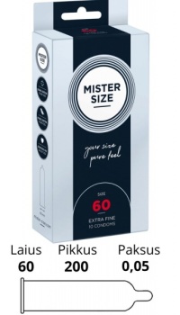 MISTER SIZE 60MM CONDOMS 10PCS