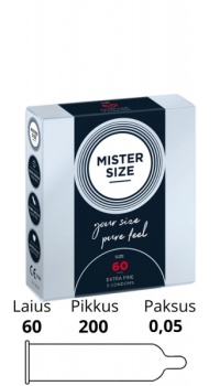 MISTER SIZE 60MM CONDOMS 3PCS
