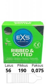 EXS RIBBED, DOTTED 3 TK.