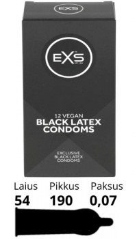 EXS BLACK LATEX CONDOMS 12 PACK
