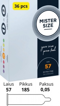 MISTER SIZE 57MM CONDOMS 36PCS
