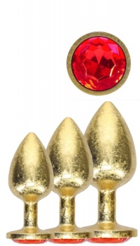 MILAN COLLECTION - METAL ANAL PLUG SET GOLD