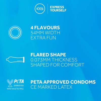 EXS MIXED FLAVOURED CONDOMS 12 TK.