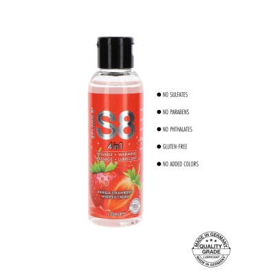 S8 4IN1 STRAWBERRY VANILLA WARMING LUBE 125ML