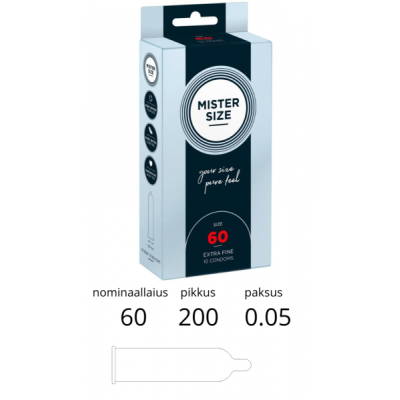 MISTER SIZE 60MM CONDOMS 10PCS