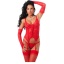 RED CORSET WITH G-STRING, GLOVES AND STOCKINGS M/L