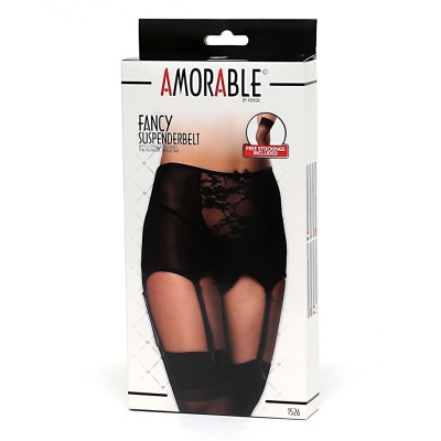 SUSPENDERBELT WITH G-STRING AND STOCKINGS L/XL