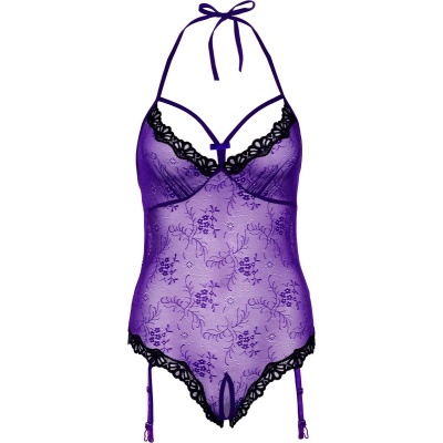 LACE TEDDY WITH OPEN CROTCH S/M