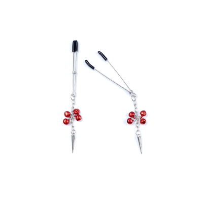 BR EXCLUSIVE NIPPLE CLAMPS 4 RED BEADS
