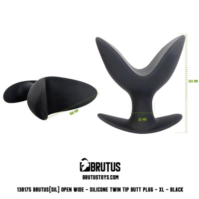 BRUTUS OPEN WIDE - SILICONE TWIN TIP BUTT PLUG XL