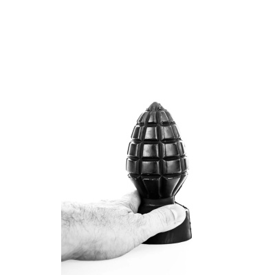 HAND GRENADE ALL BLACK PLUG ANAL 14CM