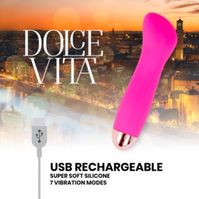 DOLCE VITA RECHARGEABLE VIBRATOR ONE PINK 7 SPEED