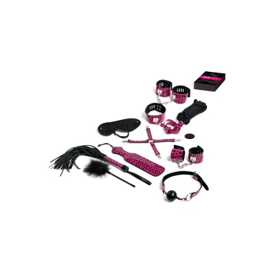MASTER & SLAVE TEASE AND PLEASE 13 BONDAGE ACCESORIES - MAGENTA 