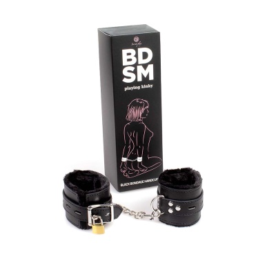 SECRETPLAY BLACK BONDAGE HANDCUFFS - BDSM COLLECTION 