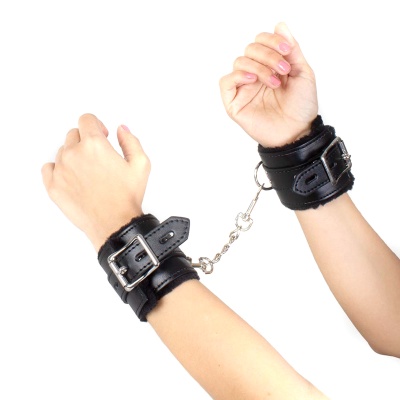 SECRETPLAY BLACK BONDAGE HANDCUFFS - BDSM COLLECTION 
