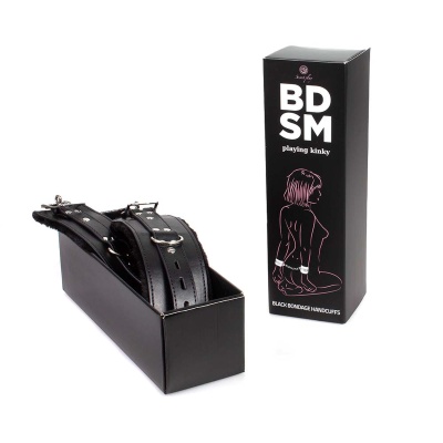SECRETPLAY BLACK BONDAGE HANDCUFFS - BDSM COLLECTION 