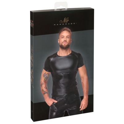 NOIR WETLOOK SHIRT SIZE M