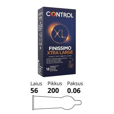 CONTROL FINISSIMO XL EXTRA THIN CONDOMS 12 PCS