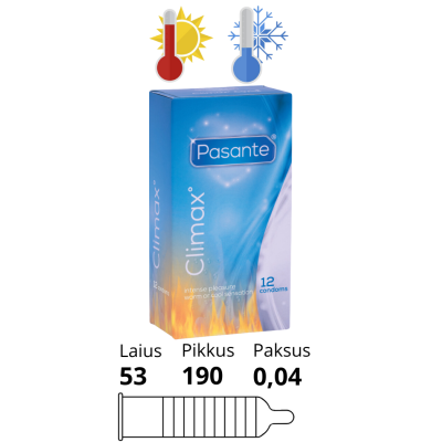 PASANTE CLIMAX CONDOMS HOT/COLD 12PACK