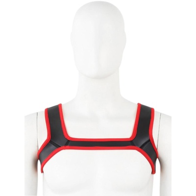 PUPPY PLAY NEOPRENE HARNESS – RED/BLACK