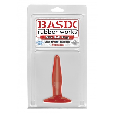 BASIX 4" MINI BUTT PLUG RED
