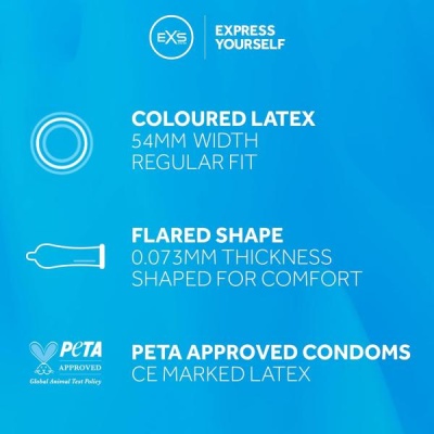 EXS BLACK LATEX CONDOMS 12 PACK