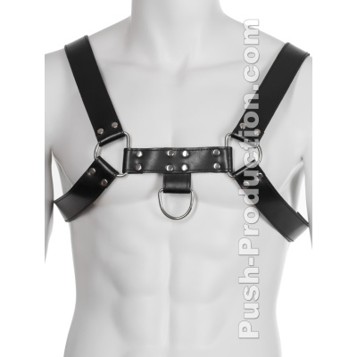GENUINE LEATHER BDSM TOP HARNESS BLACK