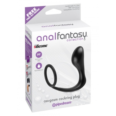AFC-ASS-GASM COCKRING PLUG BLACK