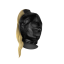 LEATHER MASK WITH BLONDE PONYTAIL