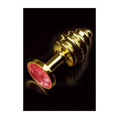 JEWELLERY RIBBED GOLD RUBY
