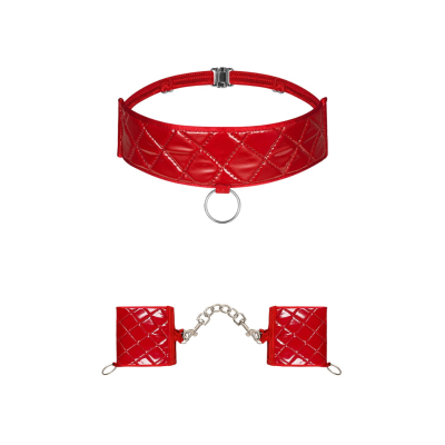HUNTERIA SOFT RED CUFFS + CHOCKER
