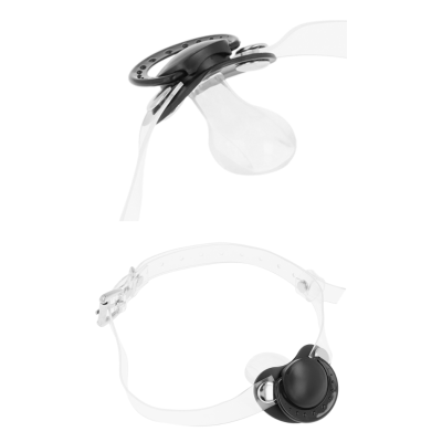 OHMAMA PACIFIER GAG WITH TRANSPARENT STRAPS